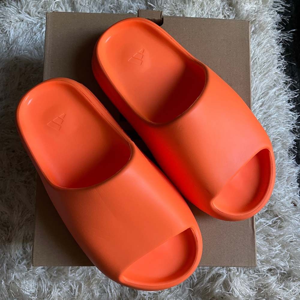 Authentic Enflame Orange Adidas Yeezy Slides